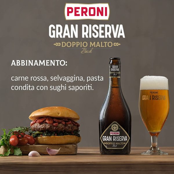 Peroni Birra Gran Riserva Doppio Malto, Cassa Birra con 12 Birre in Bottiglia da 50 cl, 6 L, Birra Bock dal Gusto Intenso ed Equilibrato Leggermente Speziato, Gradazione Alcolica 6.6% Vol - immagine 6