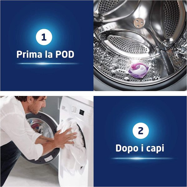 Dash Pods All in 1 Detersivo Lavatrice in Capsule, 62 Lavaggi, Ambra, Maxi Formato, Morbidezza e Protezione delle Fibre, Efficace Anche a Bassa Temperatura