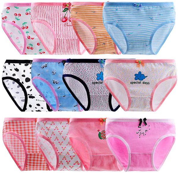 Anntry Bambine 12 Pezzi Slip Morbidi Bambini Confortevoli Biancheria Intima di Cotone Mutandine Assortiti 2-12 Anni - immagine 4