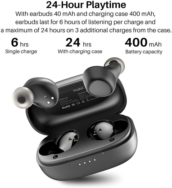 A1 Mini Wireless Auricolari Bluetooth 5.3 in Ear Cuffie leggere Microfono incorporato Cuffie con connessione a lunga distanza Immersive Premium Sound (Compatibili per l'orecchio piccolo), Nero - immagine 7