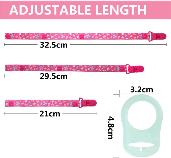 Clip per ciuccio e Silicone Pulsante Anello, Annhao Catenella Ciuccio Clip Catena Pulsante Fisso Regolare Per Baby Ragazzi Ragazze 16 pc (8 pc Clip per ciuccio + 8 pc Silicone Pulsante Anello) - immagine 2