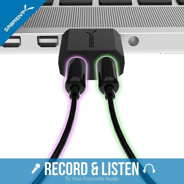 Adattatore USB Audio Esterno Stereo per Windows e Mac. Plug & Play Nessun driver necessario. [Nero] (AU-MMSA) - immagine 2