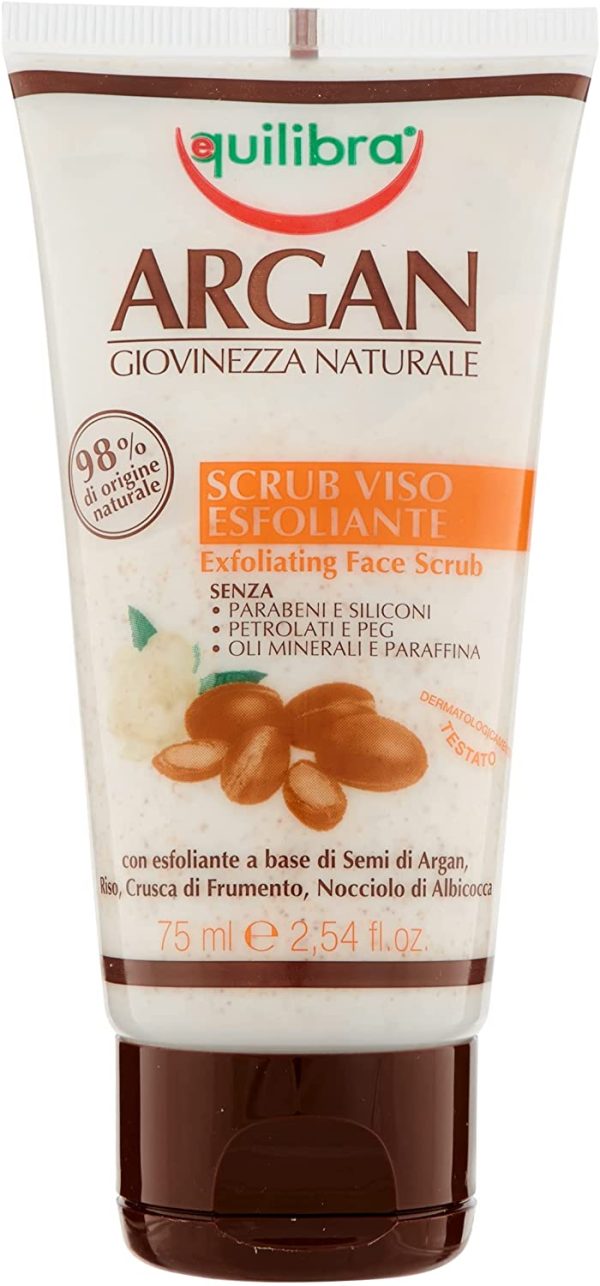 Equilibra Argan Scrub Viso Esfoliante, 75 ml