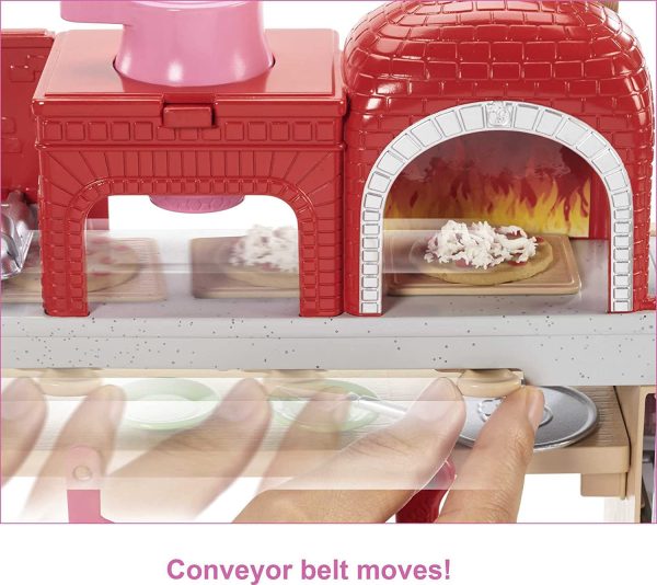 Barbie la Pizzeria con Bambola, Tavolo per Le Pizze, Forno e Pasta da Modellare, Giocattolo per Bambini 3 + Anni, FHR09, multicolore - immagine 2