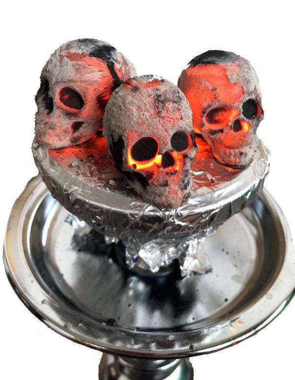 30 carboni con design a teschio, teschi, cranio, per narghil??, shisha, hookah : Skullforshisha. - immagine 6