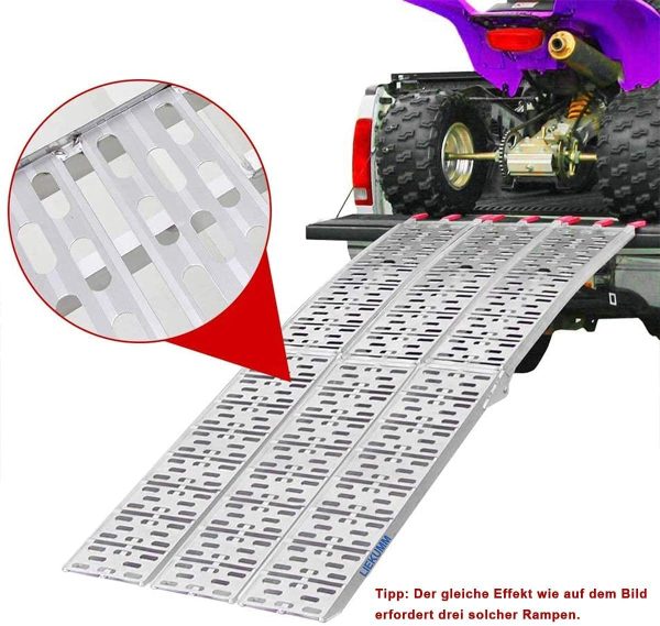 Rampa di carico pieghevole da 223 cm, per fuoristrada, moto, camion, negozi, portata 340 kg - immagine 7