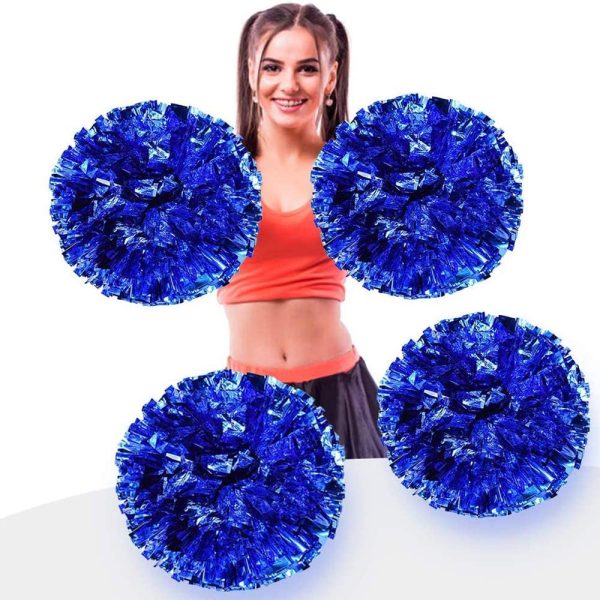 Xinlie PON PON in Plastica per Cheerleaders Cheerleading Pom Poms Pompon Cheerleader Mano Fiori Cheerleader Pompoms PON-PON Cheerleading Pompon Sport Danza Allegria Pompon di Plastica (4 Pezzi) - immagine 3