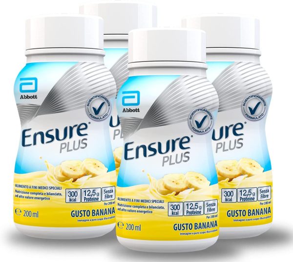 Ensure Plus Supplemento Nutrizionale Formato Bevanda | Confezione 4x200ml | Gusto Banana