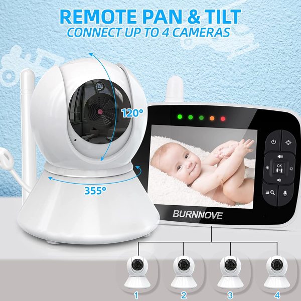 Baby Monitor 3.5 Pollici Baby Video Camera Remota Direzionale 2x Zoom Digitale con Modalit?? ECO Attivazione Vocale Visione Notturna Controllo Remoto Temperatura Stanza Ninne Nanne - immagine 3