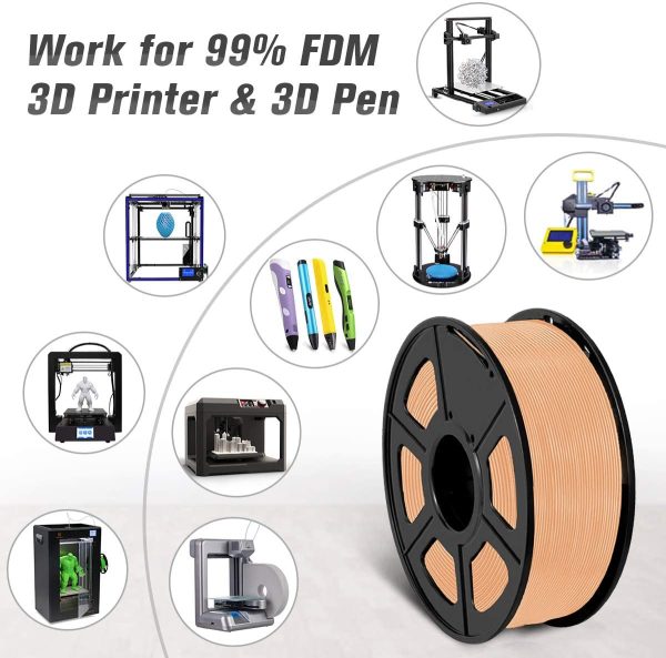 Filamento per stampante 3D SUNLU PLA Plus 1,75 mm Bobina da 1 kg, filamento PLA+ 1,75 +/- 0,02 mm per la stampa 3D, totale 3 kg (arancione, caff??, pelle) - immagine 7