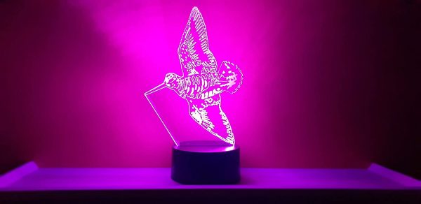 BECCACCIA, Lampada illusione 3D con LED - 7 colori.