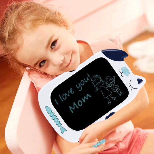 Tavoletta Grafica Bambini Wordpad - 8.5 Pollici LCD Display Colorato Tavolo da Disegno Cancellabile, Giocattoli per 3-10 Bambini, Forma di Gattino, Miglior Regalo di Giocattoli Educativi