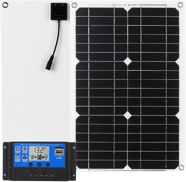 Kit Pannello Solare 18W 12V Doppia Porta USB Modulo Monocristallino Off Grid con Regolatore di Carica Solare - immagine 5