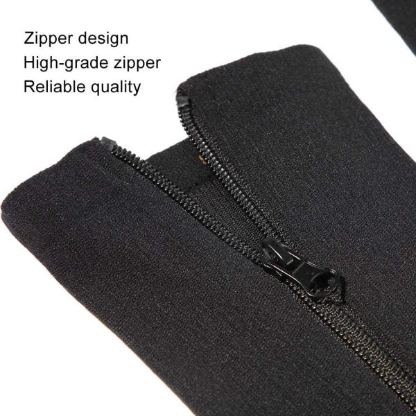 Calze A Compressione, Calze A Compressione Con Cerniera, Calzini Sportivi Con Supporto Al Ginocchio E Polsini Per Calze A Compressione In Rilievo Varicose(Nero-L/Xl) - immagine 7