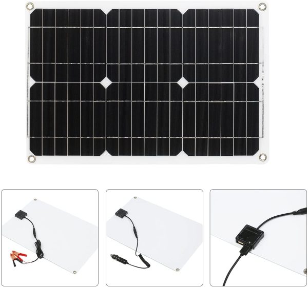 Kit Pannello Solare 18W 12V Doppia Porta USB Modulo Monocristallino Off Grid con Regolatore di Carica Solare