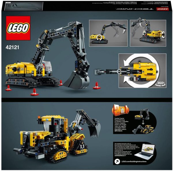 LEGO Technic Escavatore Pesante, Trattore, Modellino 2 in 1, Kit di Costruzione Veicolo Scavatore per Bambini dagli 8 Anni in Su, 42121 - immagine 4