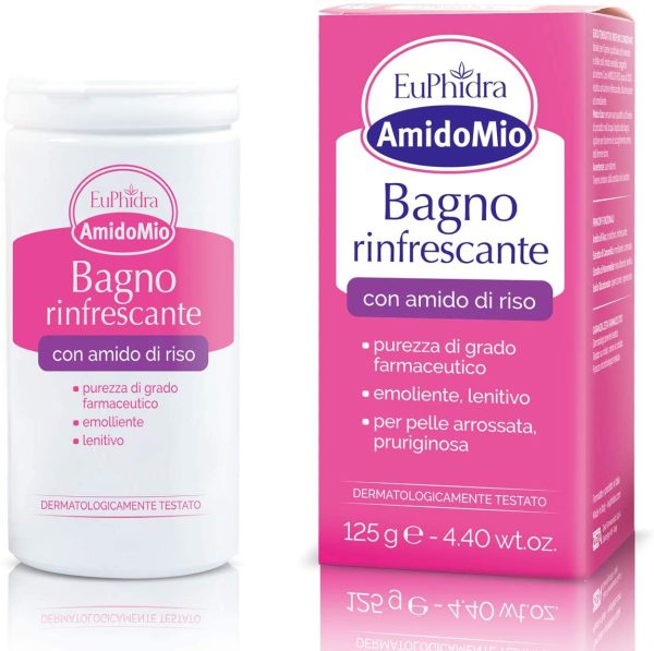 Amido Mio Bagno Rinfrescante - Polvere Amido di Riso per Pelli Secche e Delicate - 125 g.