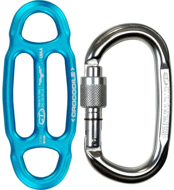 Climbing Technology Crocodile 2K643 Discensore, Azzurro, Taglia Unica - immagine 2