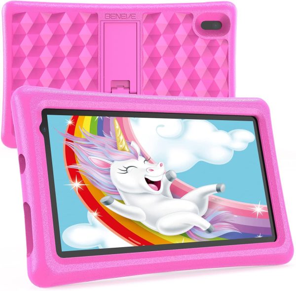 Tablet Bambini  7 Pollici Android 10.0 Tablet Quad Core 2GB RAM 16GB ROM WiFi Bluetooth Istruzione Giochi Software Bambini Preinstallato Con Custodia Tablet Bambini Controllo Genitori (Rosa) - immagine 2