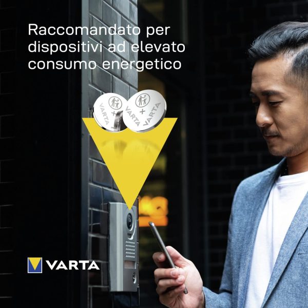 VARTA CR 2025, 6025101402, Batteria Litio a Bottone, Piatta, Specialistica, 3 Volts, Diametro 20mm, Altezza 2,5mm, confezione 2 pile - immagine 2