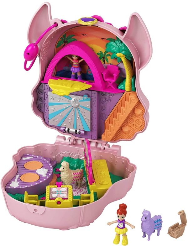 Polly Pocket- Cofanetto Lama Music Party con Micro Bambole di Polly e Lila, Accessori Giocattolo per Bambini 4+Anni, GKJ50