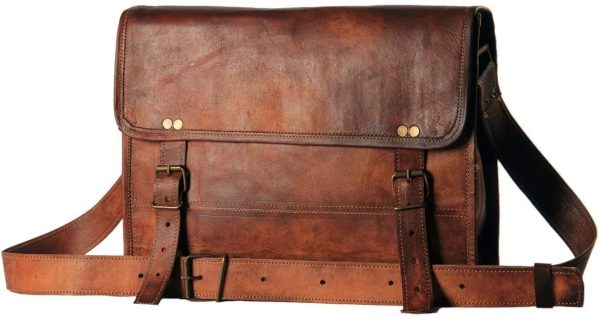 ALASKA EXPORTS - BF da Uomo in Vera Pelle Messenger Borse Laptop Briefcase Satchel Mens Bag - immagine 5