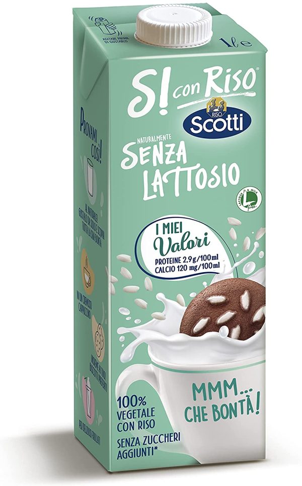 Si con Riso - Mmm Che Bont?? - Latte Vegetale Proteico Senza Lattosio, Senza Glutine, Senza Zucchero, 100% Vegetale - 1 L