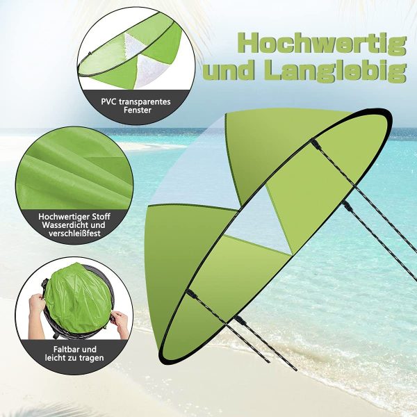 Vela a Vento Pieghevole per Kayak,118cm Taglia Larga Vela Pieghevole Kayak con PVC Finestra Trasparente,Canoa Vela Portatile??Verde?? - immagine 4