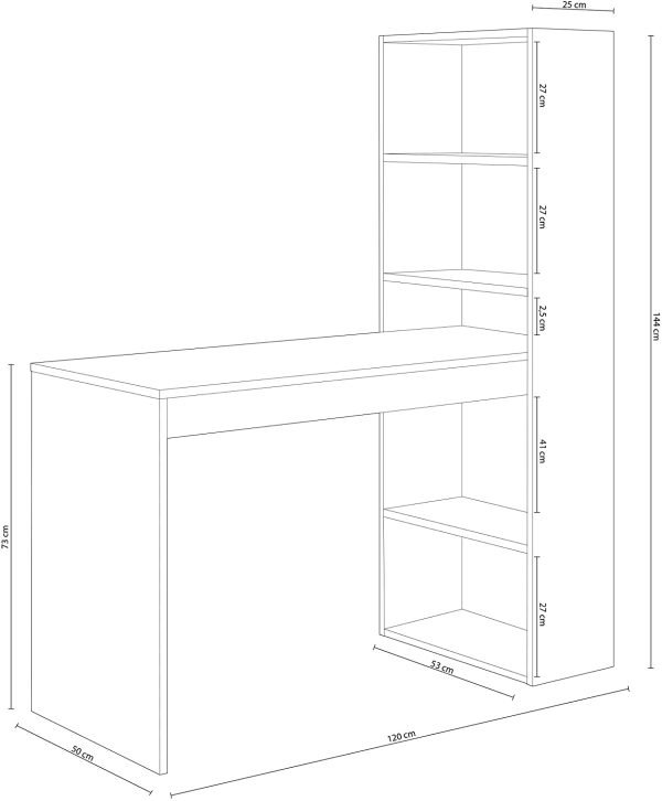 Abitti Tavolo da PC o scrivania con libreria Reversibile in  Alpi, 144 x 120 x 52 cm - immagine 6