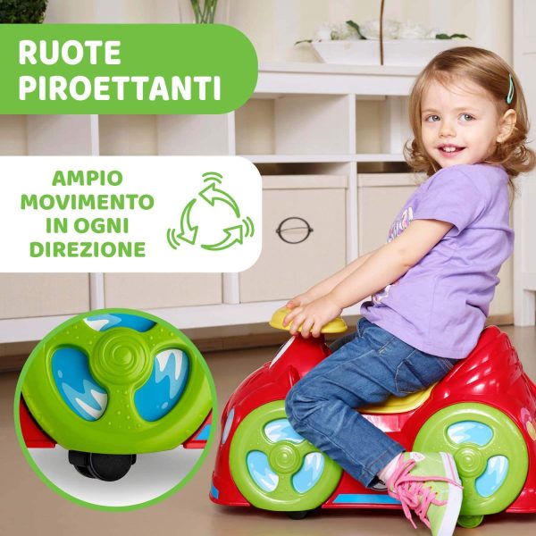 Chicco Macchina Cavalcabile per Bambini All Around, Macchinina Bimba con Clacson che Suona, Ruote Piroettanti e Vano Portaoggetti, Rosso, Max 20 Kg, Giochi per Bambini 1-3 Anni - immagine 4