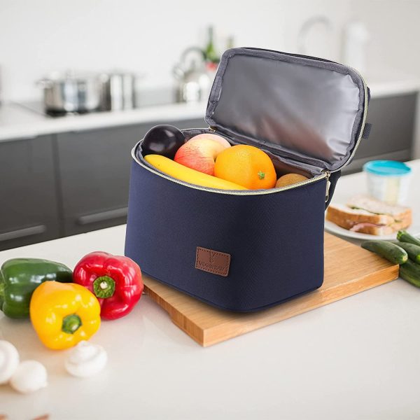 9L Borsa Termica Porta Pranzo Piccola Doppio Strato Lunch Bag Impermeabile Borse Frigo con Tracolla Regolabile Borsa Porta Pranzo Uomo Donna Bambini per Ufficio, Scuola, Picnic, Campeggio