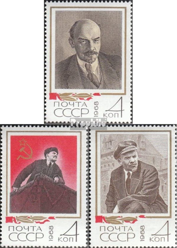 Prophila Collection Unione Sovietica 3484-3486 (Completa Edizione) 1968 Vladimir Lenin (Francobolli per i Collezionisti)