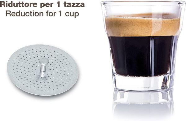 Lucilla BC.040N Caffettiera Moka elettrica, capacit?? 3 Tazze, Riduttore 1 Tazza, Autospegnimento, Mantenimento Temperatura per 30' min, Nera, 400 W, Alluminio, Nero