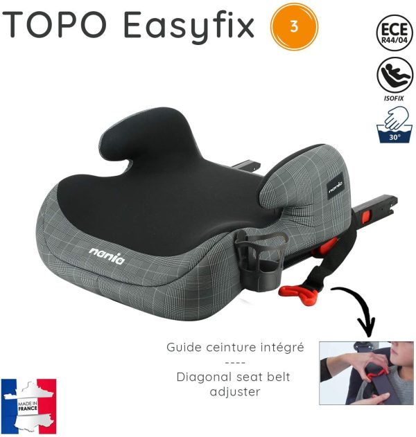 Rialzo per seggiolino per bambini NANIA TOPO EASYFIX gruppo 3 (22-36kg) - produzione francese 100% - London