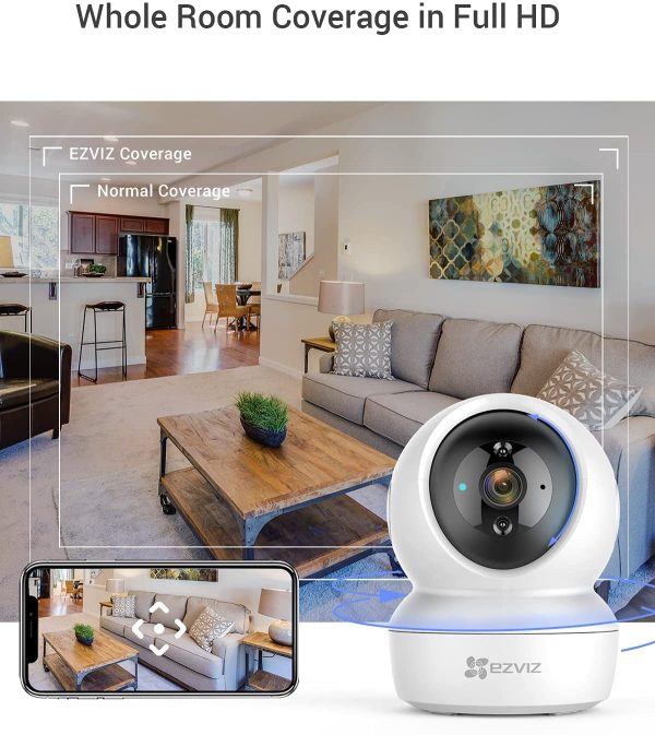 C6N Telecamera Wi-Fi Interno 1080p Videocamera Sorveglianza Interno Pan/Tilt/Zoom Compatibile con Alexa, Rotazione a 360??, Visione Notturna, Tracciamento del Movimento e Audio Bi-direzionale - immagine 8