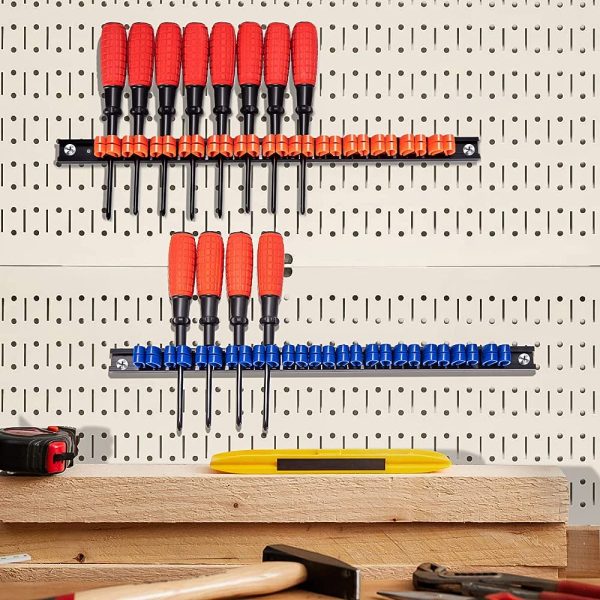 3-H Supporto Portautensili, Multicolore, pannello porta utensili da parete,Lunghezza 350mm(1 red 1 orange 1 blue 1 green) - immagine 3