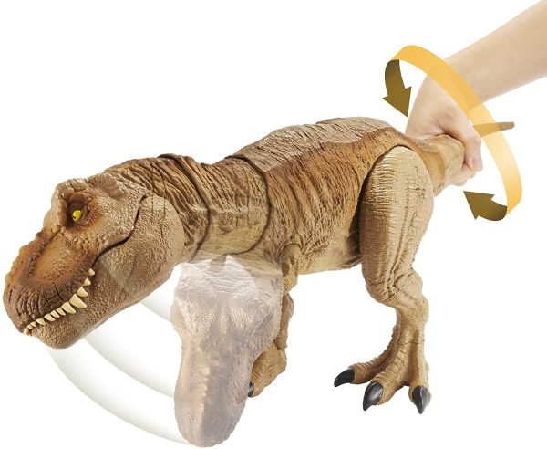 Jurassic World T-Rex Ruggito Epico, Dinosauro Snodato con Suoni e Vibrazioni, Giocattolo per Bambini 4+Anni, GRN70 - immagine 6