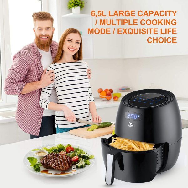 Friggitrice ad Aria 6,5 Litri,  Air Fryer XXL con 8 Programmi, Friggitrice ad Aria Calda Senza Olio, Display Digitale, Ricette PDF, Accessori Diversificati, Senza PFOA&BPA, 1800W. - immagine 2