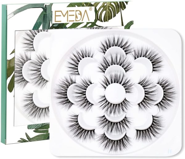 EMEDA Ciglia Finte Naturali 3D Multipack 7 Paia, Ciglia lunghe e soffici fatte a mano per il trucco degli occhi, ciglia finte 3D 5D false eyelashes (5D 31) - immagine 5