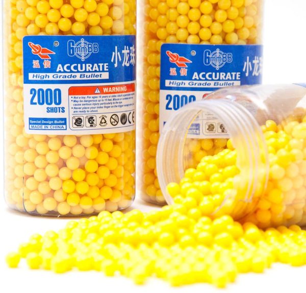 Pallottole Softair "High Grade" Softair BB's Calibro 6mm Pallottole Softair 0.12g Munizioni Giallo - immagine 2