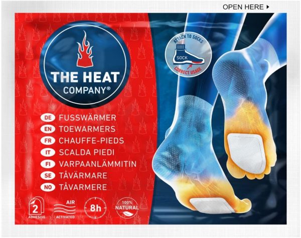 THE HEAT COMPANY Scaldapiedi - 5, 15 o 40 Paia - Extra Caldo - Adesivo - Scaldini per Piedi - 8 Ore Piedi Caldi - Pronti all'Uso - autoriscaldante - Puro Naturale - per Tutte Le Taglie