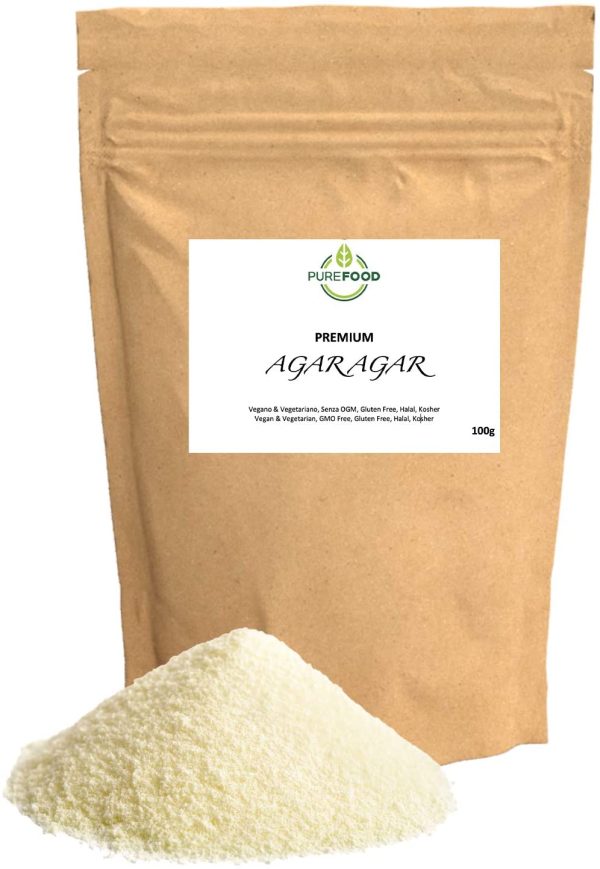 Agar Agar 100g in Polvere per Cucinare | Addensante Alimentare per Dolci, Cucina Molecolare & Mixology | 100% DI PUREZZA, Confezionato in Italia | Agar Agar Gelificante - immagine 2