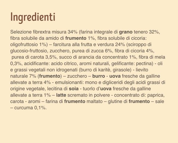 Misura Cornetti Fibrextra Arancia, Carota e Zucca | 100% Farina Integrale | Confezione da 300 grammi - immagine 3