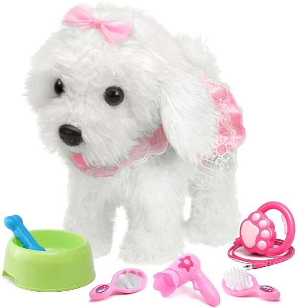 OR OR TU Telecomando Peluche Elettrico Cane Giocattoli per Ragazze Bambini Camminare e Abbaiare,Scuotere Coda Giocattoli Interattivi Animali Prima Educazione Regalo di Compleanno per 3 4 5 6+ Anni - immagine 6