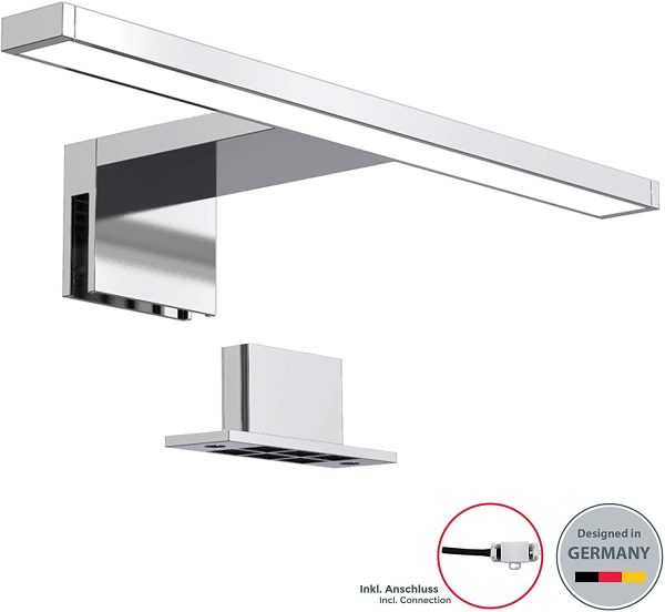 Luce da specchio LED, luce bianca neutra 4000K, larghezza 30 cm, lampada per bagno, luce per trucco, illuminazione armadietto, 5W 230V IP44 - immagine 2