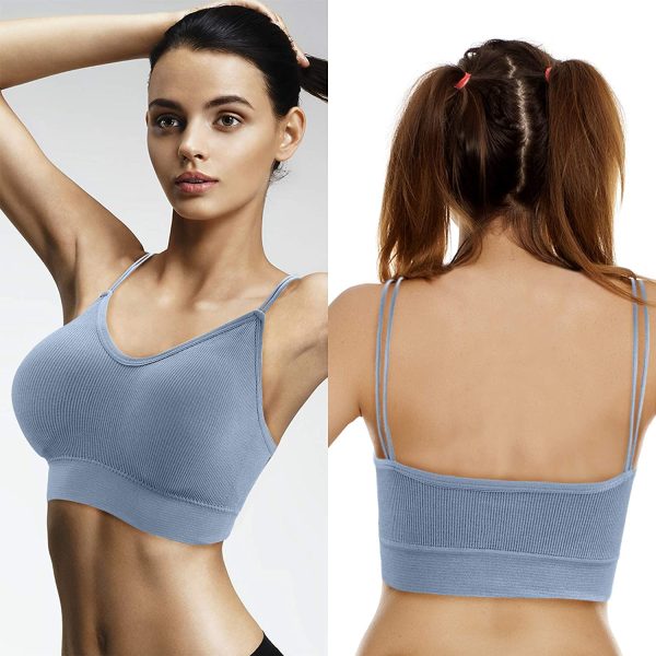 BQTQ 5 Pezzi Reggiseno a Canotta V Collo Bralette Senza Ferretto per Donna, 5 Colori - immagine 6