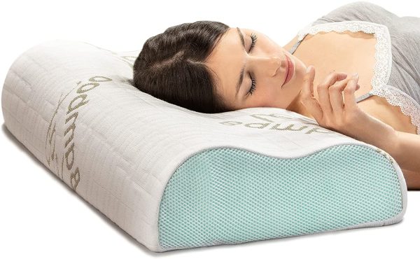 Cuscino Cervicale Memory Foam per Dormire Ortopedico Alto Aloe Vera Dispositivo Medico per Supporto al Collo Ergonomico Guanciale Letto Antirussamento Anallergico Federa in Bamboo Made in Italy - immagine 4