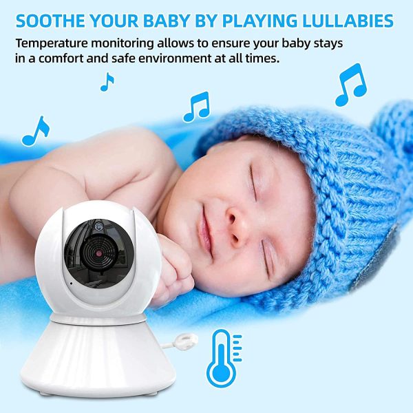 Baby Monitor 3.5 Pollici Baby Video Camera Remota Direzionale 2x Zoom Digitale con Modalit?? ECO Attivazione Vocale Visione Notturna Controllo Remoto Temperatura Stanza Ninne Nanne - immagine 8