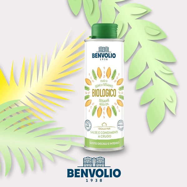 Olio di Sesamo Biologico Spremuto a Freddo Crudo - BENVOLIO 1938 | 250 ml - Olio di Sesamo Alimentare per cibo Giapponese cibo Cinese cibo Coreano e Olio Massaggio Professionale Ayurveda SESAME OIL - immagine 4