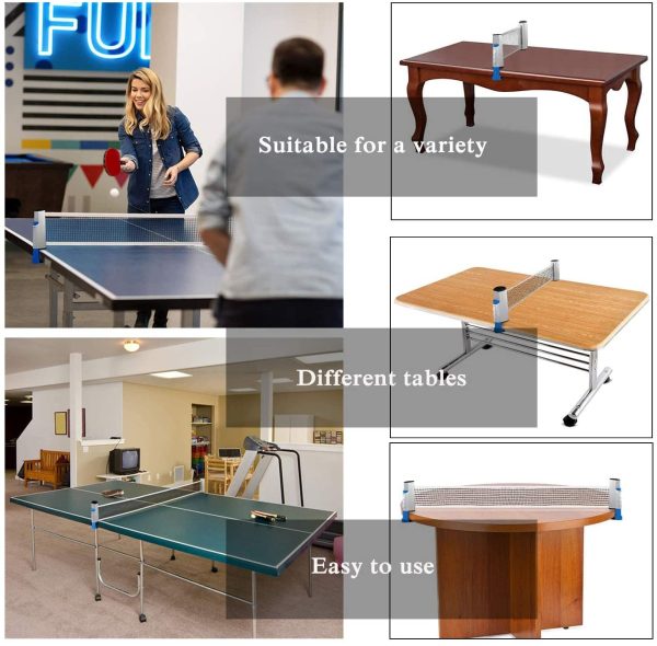 YOUYIKE Rete da Ping Pong, Regolabile Accessori da Ping Pong, Portatile e Estraibile Rete da Tavolo, Allungabile Fino a 190 CM, per attivit?? all'aperto al Coperto - immagine 3